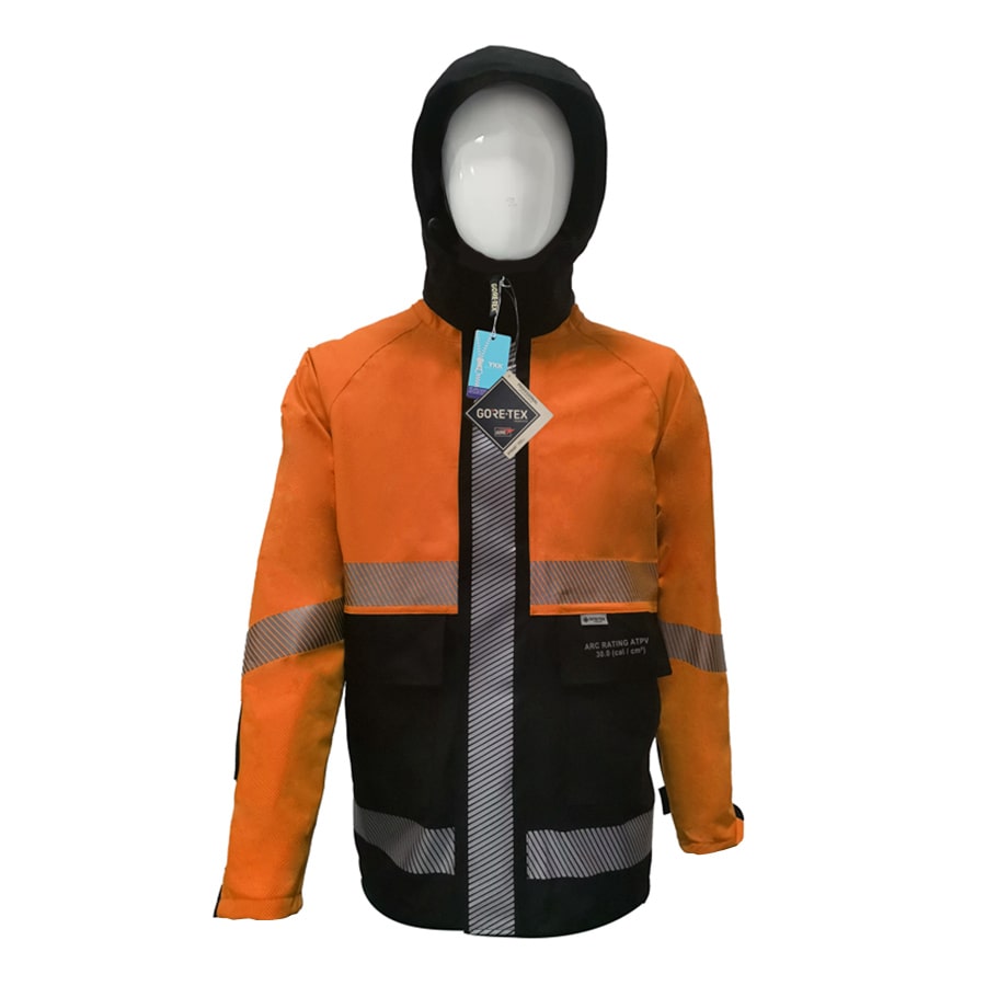 GORE-TEX PYRAD® 4SEASON CAT 3 FR/ARC Rated Breathable High Visibility Rainwear Coat Orange/Black