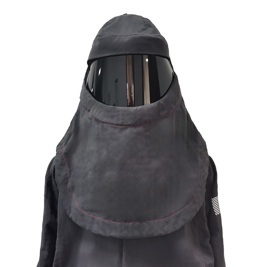 HIGH VOLTAGE 40 CAL PY40H SWITCH SUIT FIXED SHIELD HOOD/SHROUD GREY PYRAD® Fabric by GORE-TEX LABS