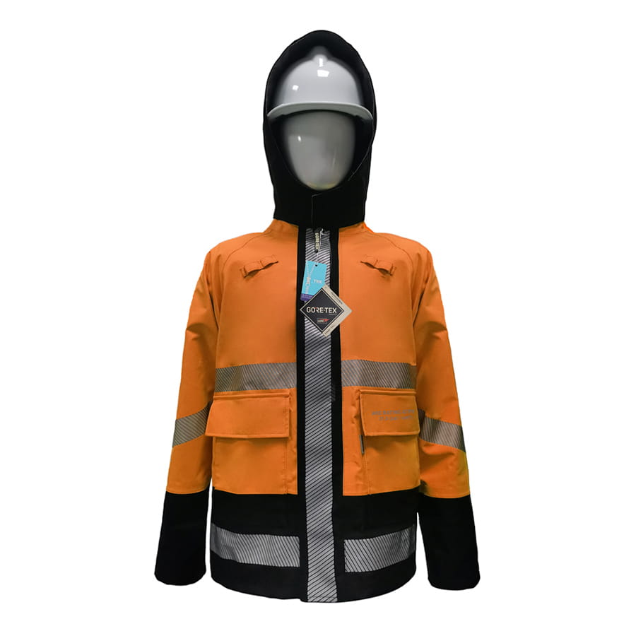 GORE-TEX PYRAD® 4SEASON CAT 3 FR/ARC Rated Breathable High Visibility Rainwear Coat Orange/Black