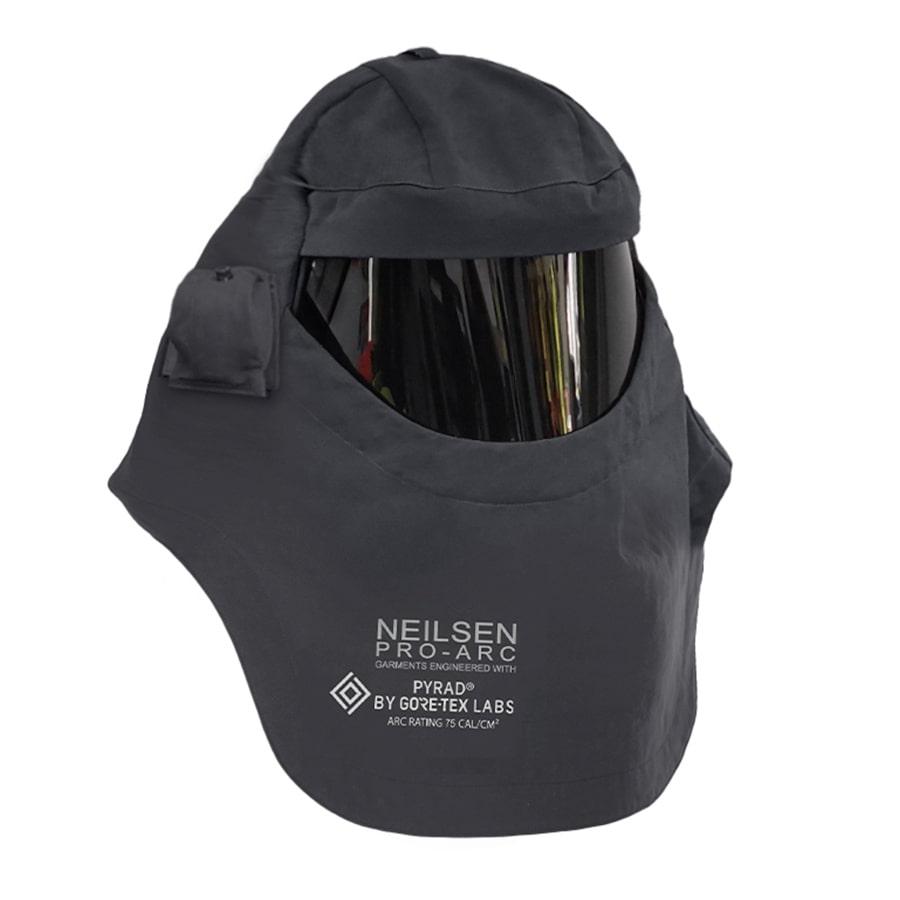 HIGH VOLTAGE 75 CAL PY75H SWITCH SUIT FIXED SHIELD HOOD/SHROUD GREY PYRAD® Fabric by GORE-TEX LABS