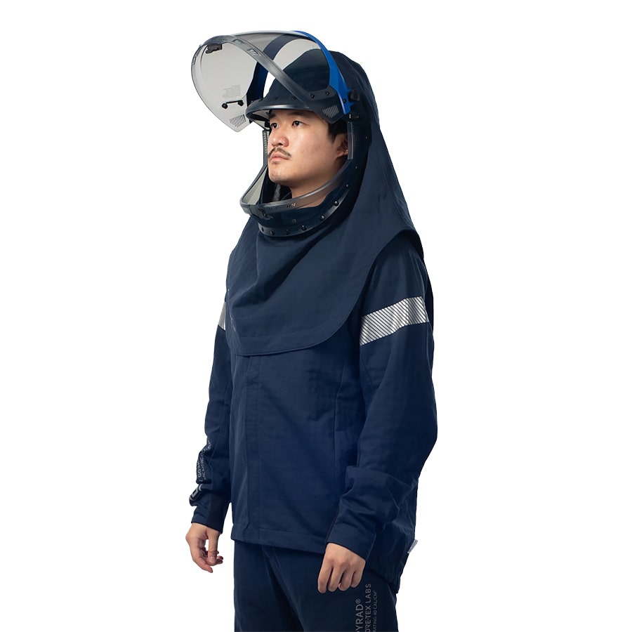 HIGH VOLTAGE 40 CAL PY40H SWITCH SUIT LIFT SHIELD HOOD/SHROUD BLUE PYRAD® Fabric by GORE-TEX LABS