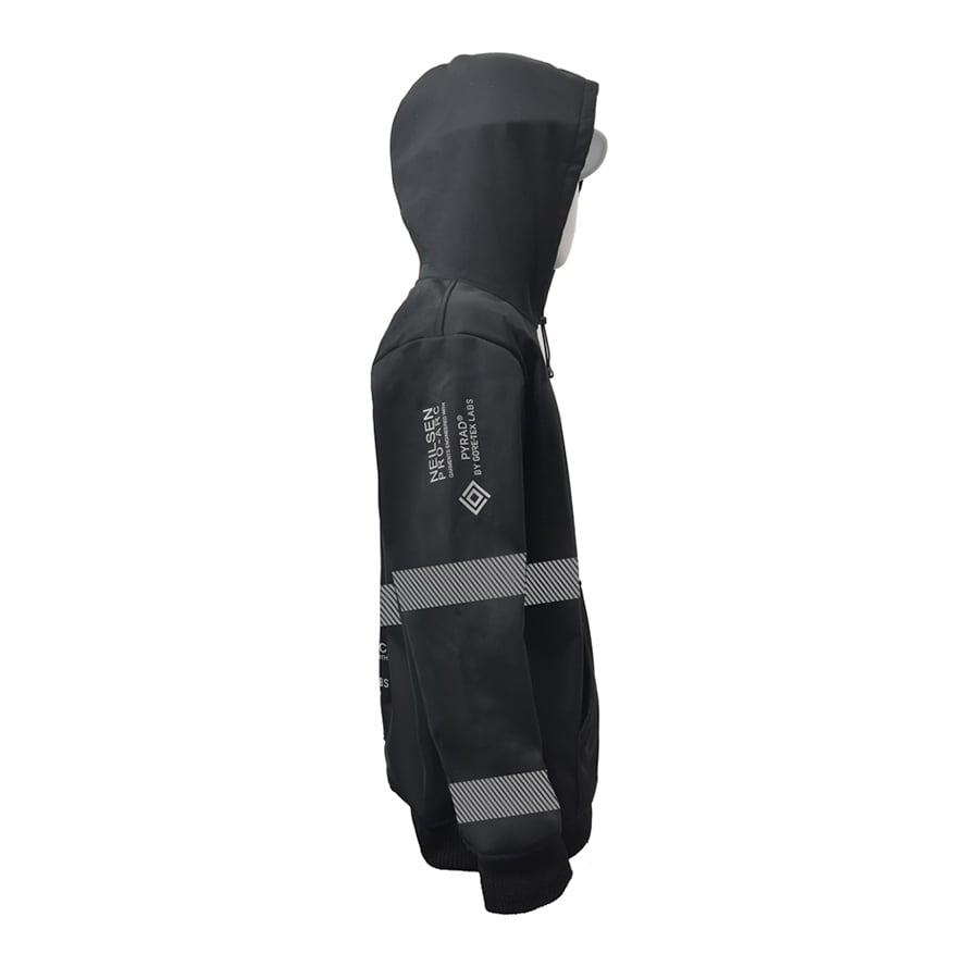 Neilsen FR/ARC Rated Hi-Vis Black Softshell Fleece Hoody made with PYRAD® WINDSTOPPER® Fabric by GORE-TEX LABS