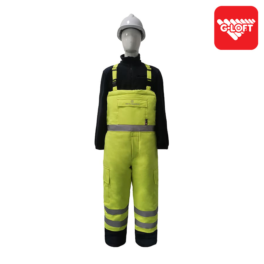 PRO ARC FR/ARC CAT 3  -60 Arctic Thermal Protection  High Visibility Rainwear/Outerwear Bib Trouser Yellow/Navy