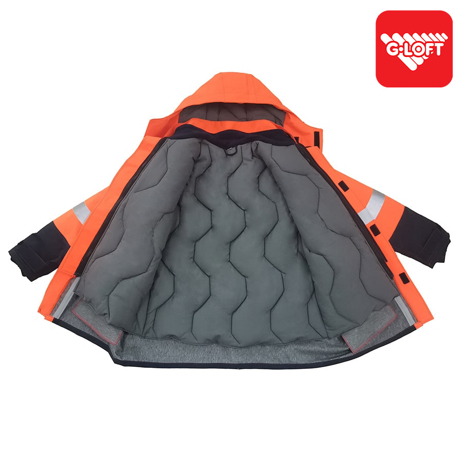PRO ARC FR/ARC CAT 3 -60 Arctic Thermal Protection High Visibility Rainwear/Outerwear Coat Orange/Navy