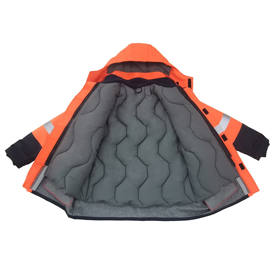 PRO ARC FR/ARC CAT 3  -60 Arctic Thermal Protection  High Visibility Rainwear/Outerwear Coat Orange/Navy