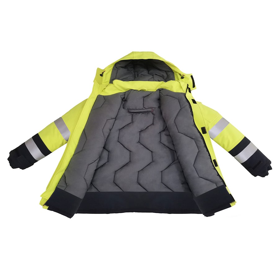 PRO ARC FR/ARC CAT 3 -60 Arctic Thermal Protection High Visibility Rainwear/Outerwear Coat Yellow/Navy