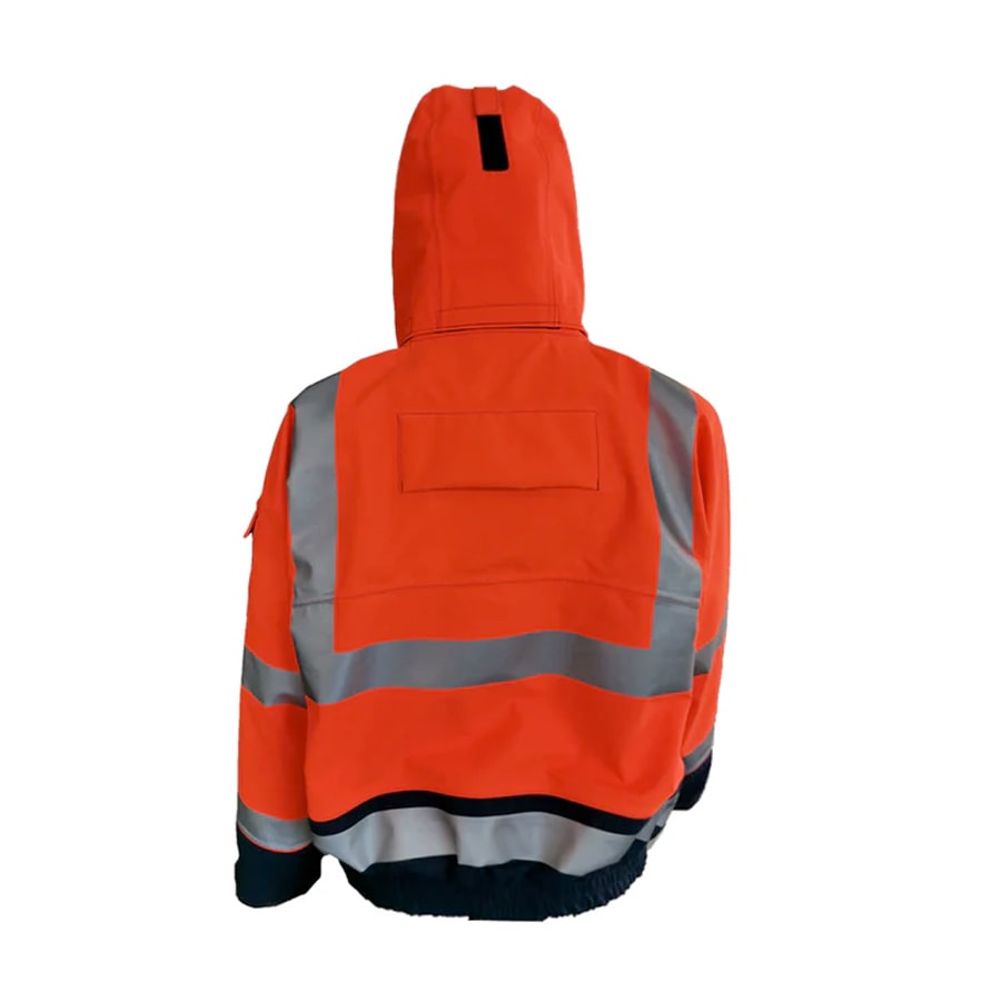 PRO ARC FR/ARC CAT 3 Breathable High Visibility Rainwear Bomber Jacket Orange/Navy