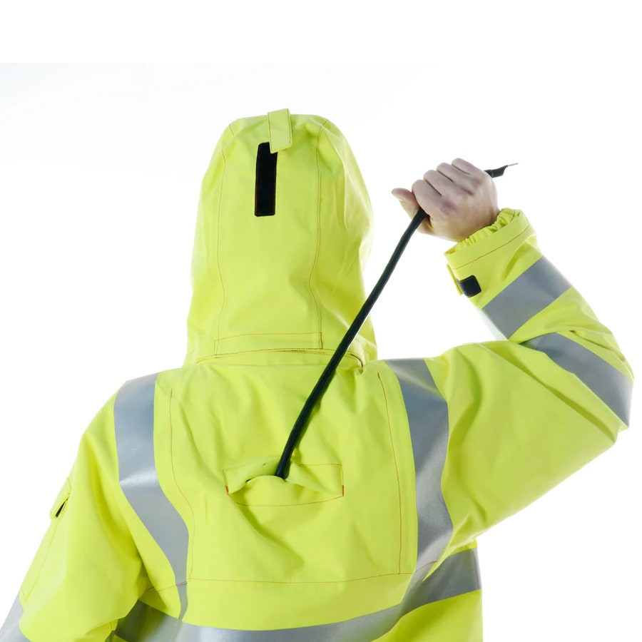 PRO ARC FR/ARC CAT 3 Breathable High Visibility Rainwear Bomber Jacket Yellow/Navy
