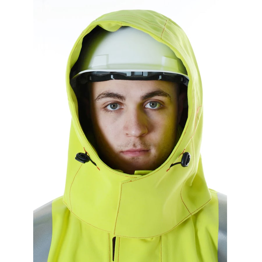 PRO ARC FR/ARC CAT 3 Breathable High Visibility Rainwear Bomber Jacket Yellow/Navy