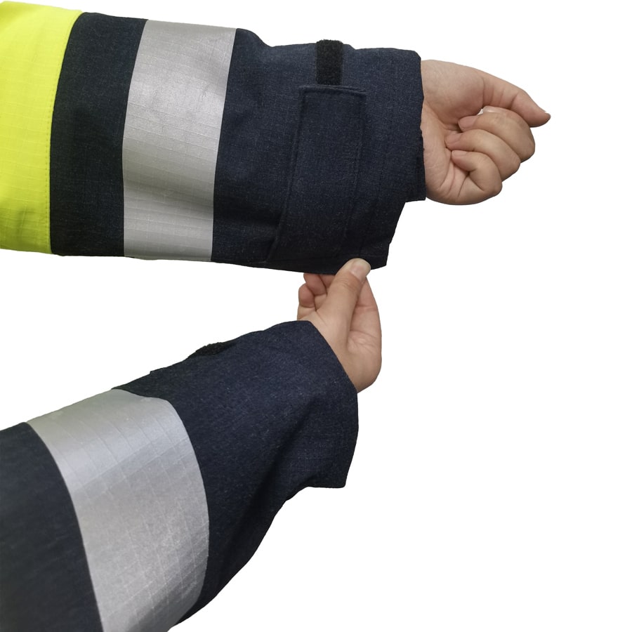 PRO ARC FR/ARC CAT 3 Breathable High Visibility Rainwear Ladies Coat Yellow/Navy