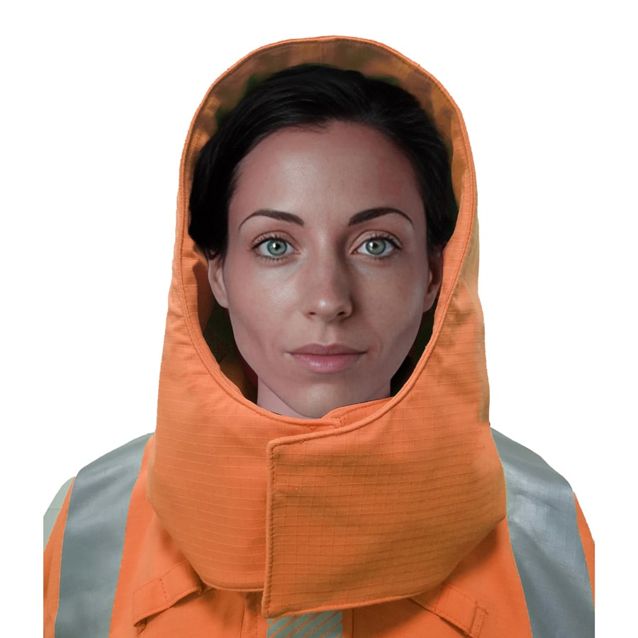 PRO ARC FR/ARC CAT 3 Breathable High Visibility Rainwear Ladies Coat Orange/Navy