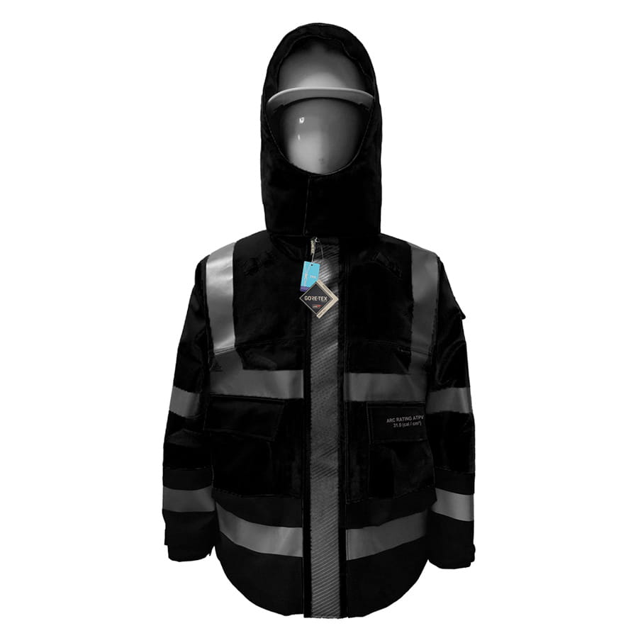 GORE-TEX PYRAD® EXTREME CAT 3 FR/ARC Rated Breathable Rainwear Coat Black