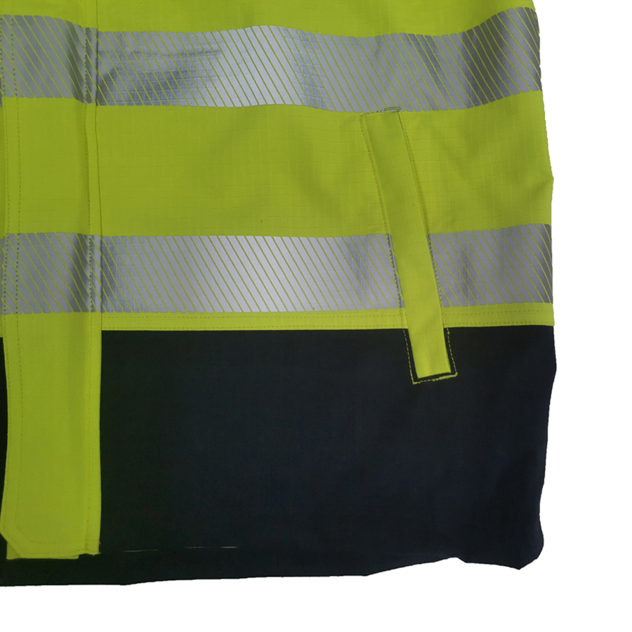 PRO ARC FR/ARC CAT 3 Shuttle Jacket Breathable High Visibility Rainwear Yellow/Navy