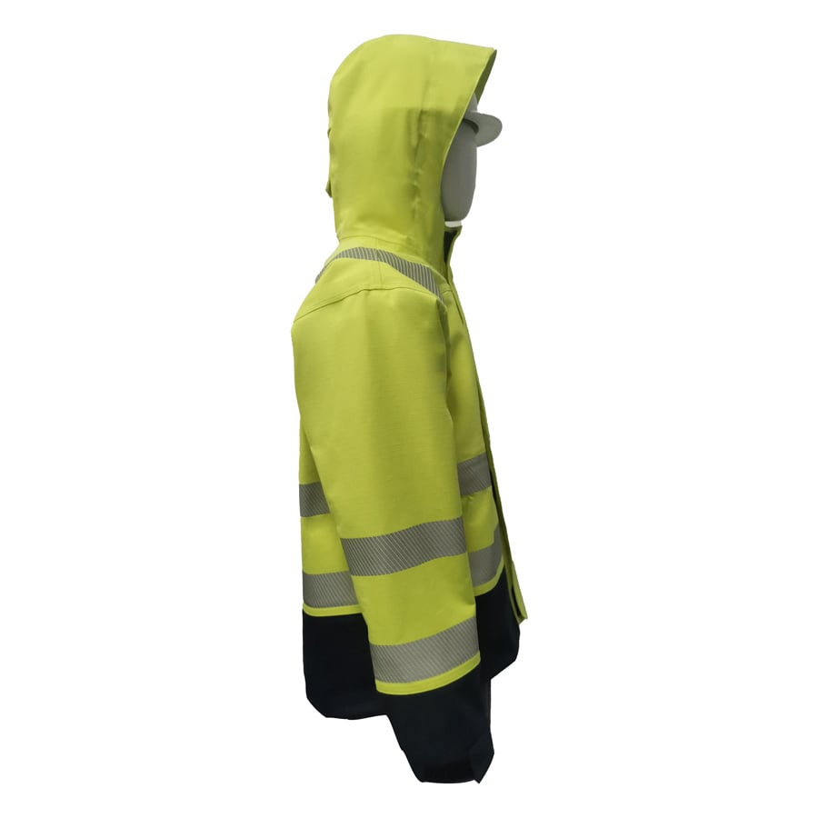 PRO ARC FR/ARC CAT 3 Shuttle Jacket Breathable High Visibility Rainwear Yellow/Navy
