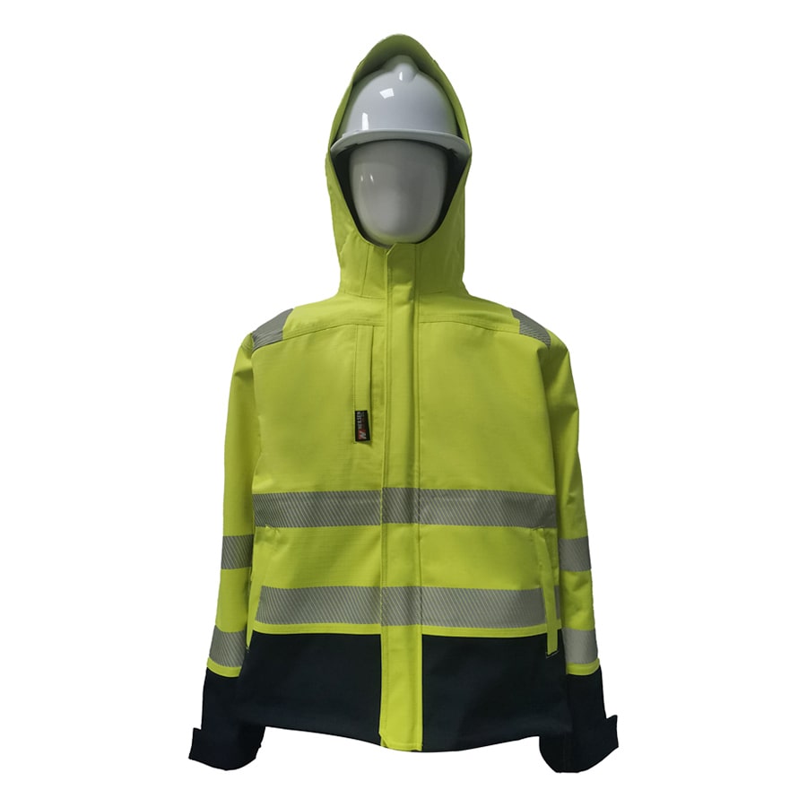 PRO ARC FR/ARC CAT 3 Shuttle Jacket Breathable High Visibility Rainwear Yellow/Navy