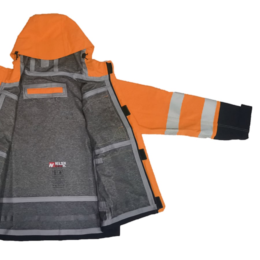 PRO ARC FR/ARC CAT 3 Shuttle Jacket Breathable High Visibility Rainwear Orange/Navy