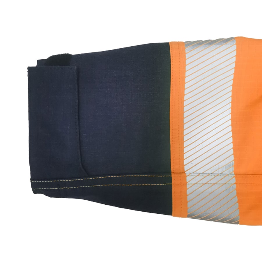 PRO ARC FR/ARC CAT 3 Shuttle Jacket Breathable High Visibility Rainwear Orange/Navy