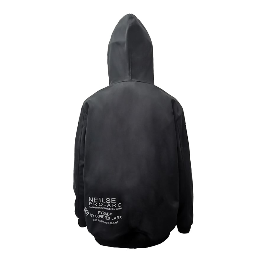 Neilsen FR/ARC Rated Black Softshell Fleece Hoody made with PYRAD® WINDSTOPPER® Fabric by GORE-TEX LABS