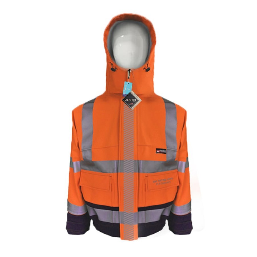 GORE-TEX-PYRAD-EXTREME-CAT-3-FR-ARC-Rated-Breathable-High-Visibility-Rainwear-Bomber-Jacket-Orange-Black3