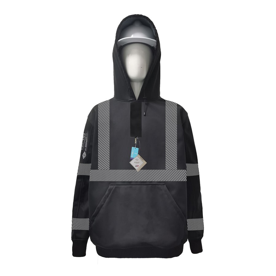 Neilsen-FR-ARC-Rated-Hi-Vis-Black-Softshell-Fleece-Half-Zip