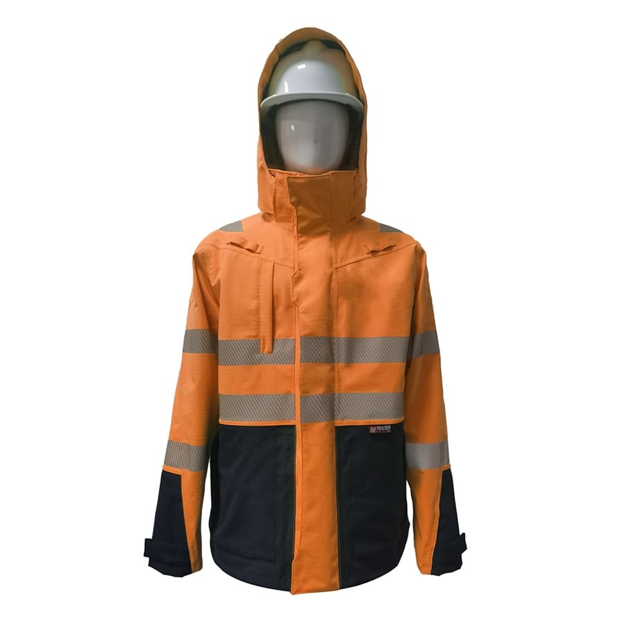 PRO-ARC-FR-ARC-CAT-3-Executive-Coat-Breathable-High-Visibility-Rainwear-Orange-Navy